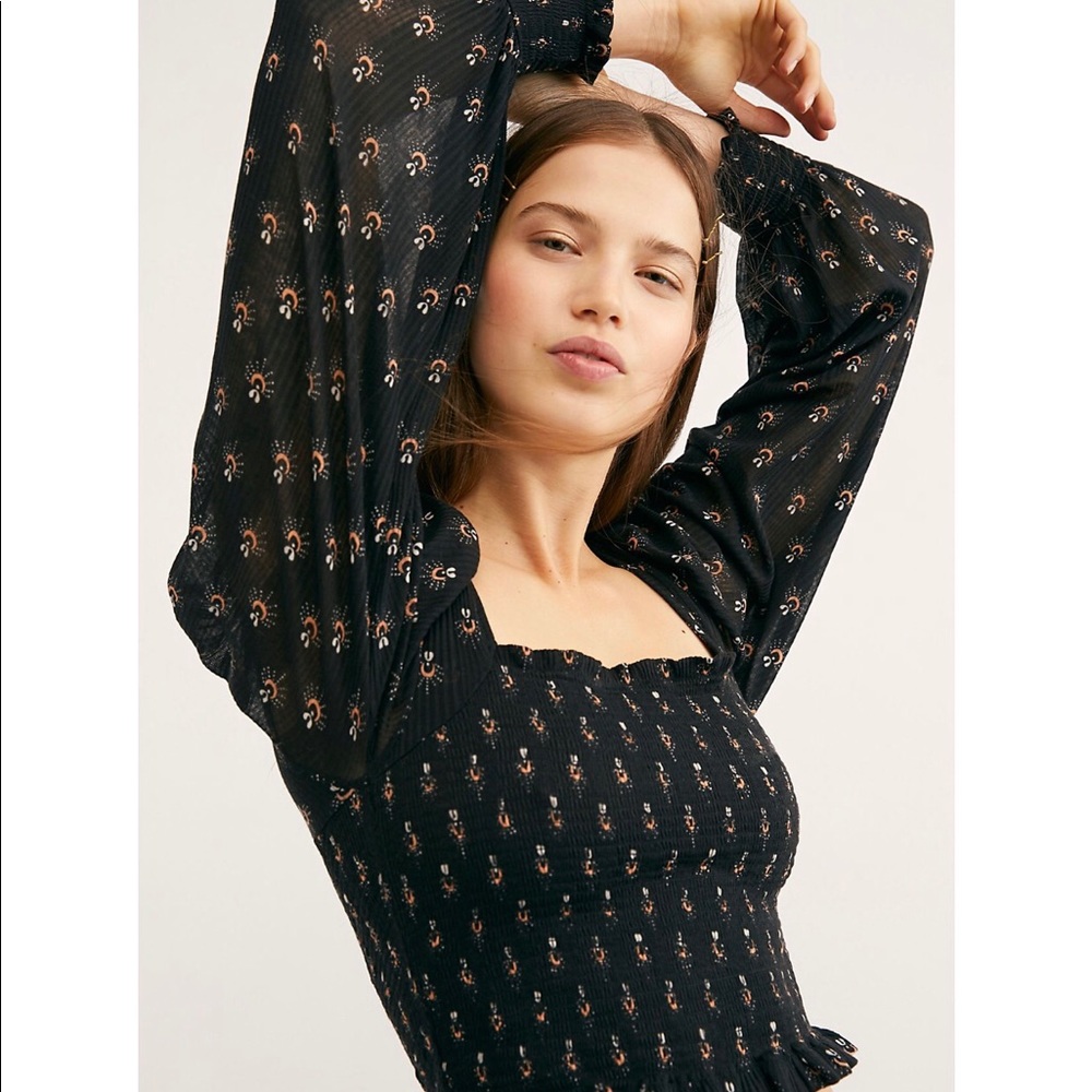 Free people long sleeve crop top